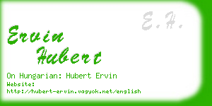 ervin hubert business card